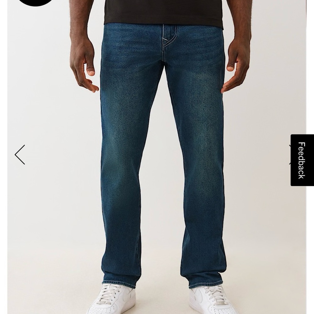 True Religion Brand Men's Ricky Relaxed Straight Blue Jeans Sz 33x34